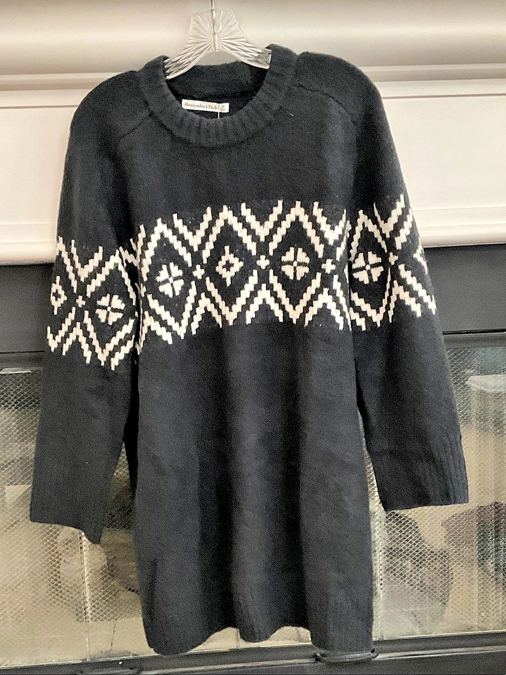 Abercrombie & Fitch Geometric Sweater Dress in Black & White Size Small NWT